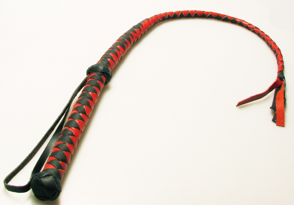 PEITSCHE - Bull-Whip rot/schwarz 80cm