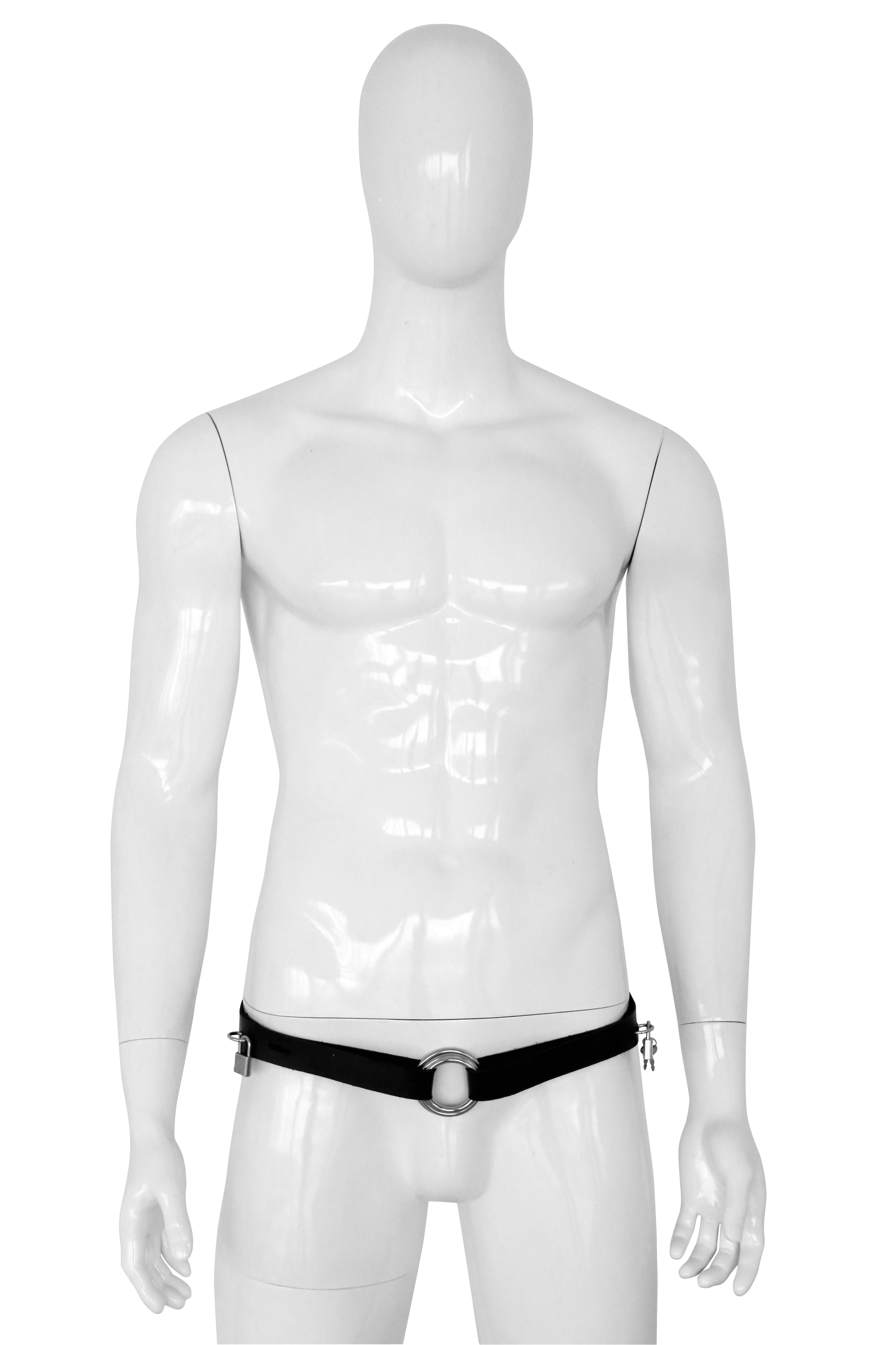 Abschließbare Keuschheitsstütze aus Leder