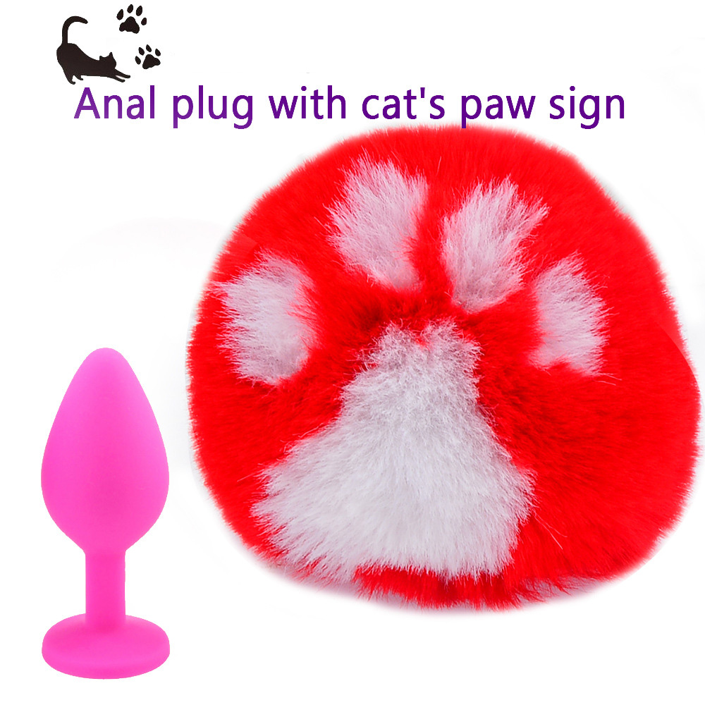 Niedlicher Buttplug aus Silikon für Petplay in rot